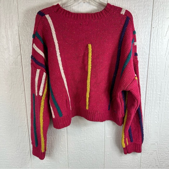 NEW Debut Boutique Cropped Pink Sweater Medium / Large - Picture 3 of 6